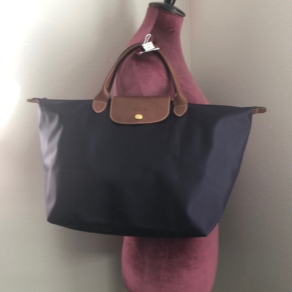 Longchamp Le Pliage med tote in deep blue - Picture 5 of 8